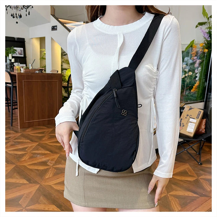 Nylon Zipper 2024 Hot Selling Women's Waist Packs Solid Color Versatile Casual Chest Bag Soft Simple Popular Crossbody Bag