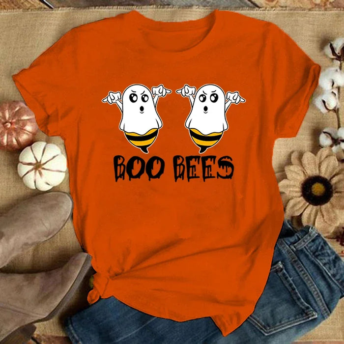 Funny "Boo Bees" Graphic Tee - Casual Summer Short Sleeve Shirt for Women