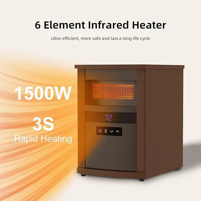 Over Heat Safety Protection Electric Portable Indoor Household Living Room Bedroom Air Space Infrared Quartz Cabinet Heater