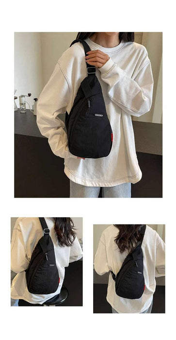 2024 New Fashion Trend Crossbody Chest Bag Simple Lightweight Versatile Handbag Outdoor Sports Style Mobile Phone Small Bag