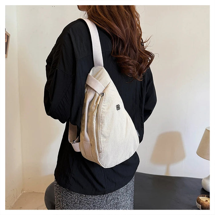 Nylon Zipper 2024 Hot Selling Women's Waist Packs Solid Color Versatile Casual Chest Bag Soft Simple Popular Crossbody Bag