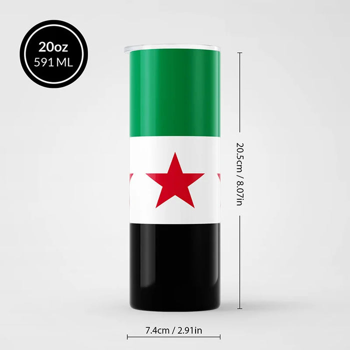 Funny Sticker Flag Map Of Syria Car Party Supplies Arab Republic Syria Three Star Flag Stainless Steel Thermos Cup Party Sticker