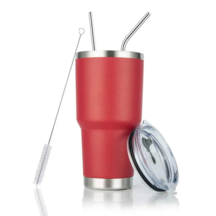 30oz Tumbler With Lids and Straws, Stainless Steel Vacuum Insulated Coffee Tumblers, Insulated Travel Mug Water Cup