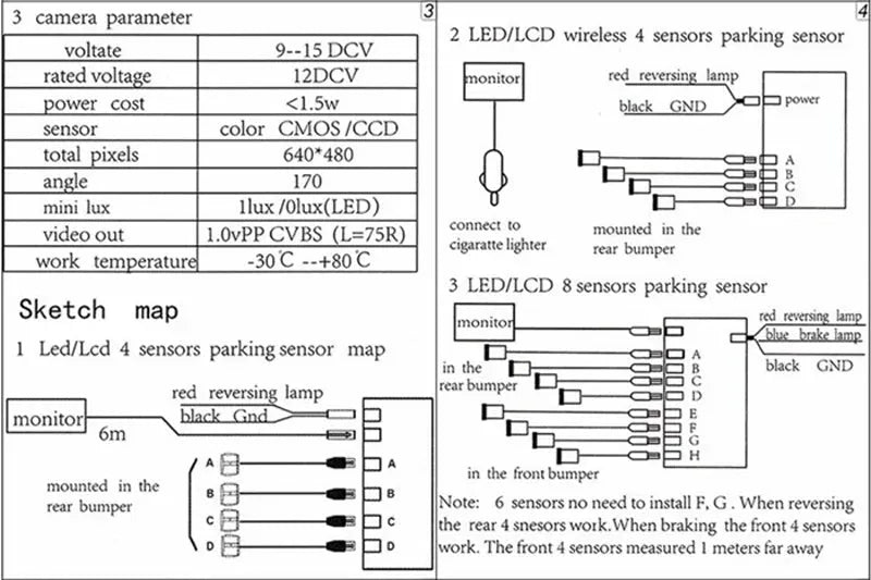 Koorinwoo 4 Sensors Buzzer 22mm Car Parking Sensor Kit Reverse Backup Radar Sound Alert Indicator Probe System 12V Parktronic Koorinwoo 4-Sensor 22mm Car Parking Sensor Kit - Reverse Alert System  Lacatang Shop Lacatang Shop 