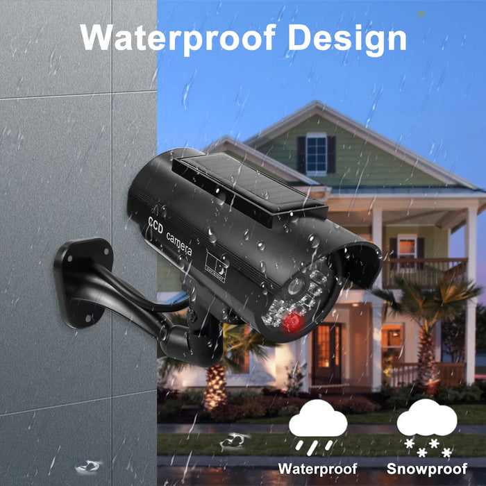 Simulation Solar Camera Fake Camera Outdoor CCTV Surveillance Simulation Fake Camera Waterproof And Safe Home Flashing LED Light