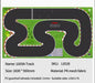 The image shows a winding black path on a race track bordered in red and white. Below, the specs detail "1609A Track" (SKU "L0528") with size 1600 x 900mm, made of PK mesh fabric. It's suitable for the LDARC V64 and RC Racing Track Mat at 1/64 scale by Lacatang Shop.