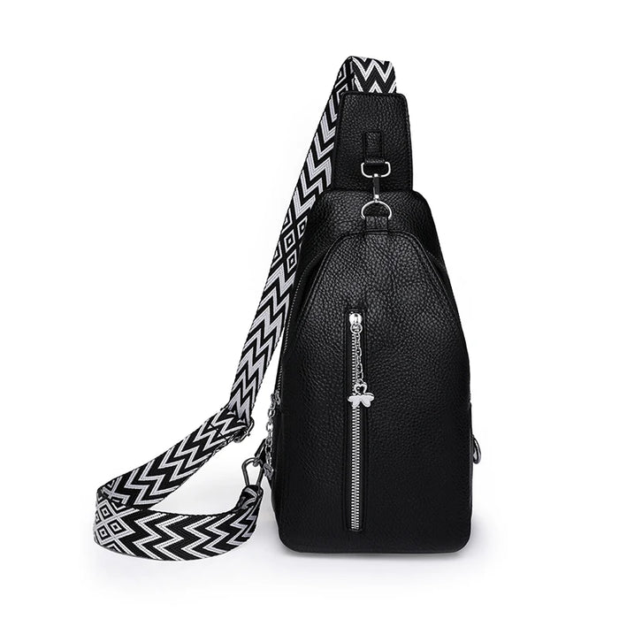 Women's Chest Bags Pure ColorPU leather Female Crossbody Bags Fashion Sports Shoulder Bag Casual Female Sling Waist Chest Pack