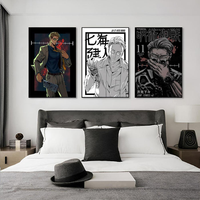 Kento Nanami Jujutsu Kaisen Vintage Movie Poster - Self-Adhesive Waterproof Art Sticker for Coffee House & Bar Wall Decor