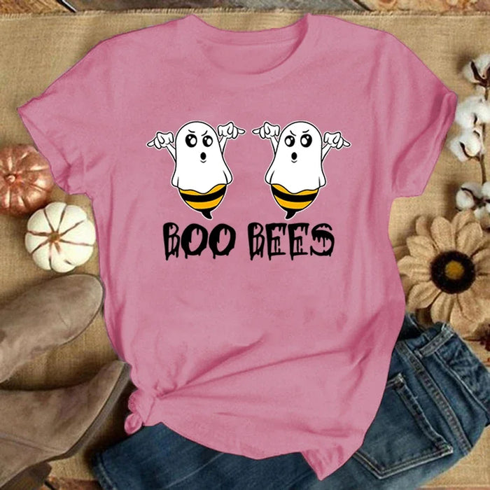 Funny "Boo Bees" Graphic Tee - Casual Summer Short Sleeve Shirt for Women Funny "Boo Bees" Graphic Tee - Casual Summer Short Sleeve Shirt for   Lacatang Shop Lacatang Shop 