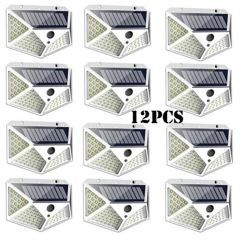 12 Pack Solar Lights Outdoor 100LED Wall Lamp Motion Sensor Security - Lacatang Shop