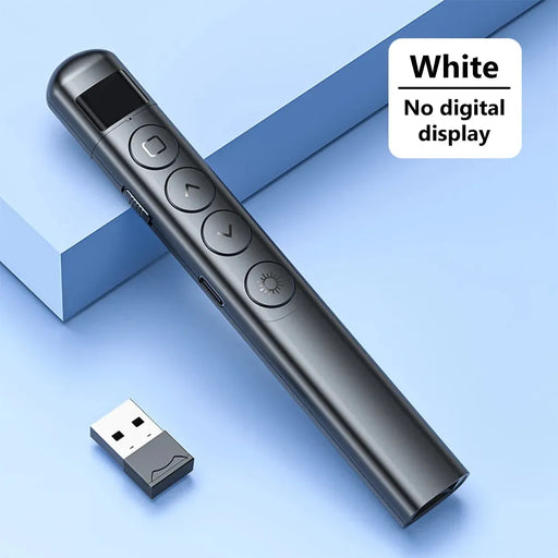 Digital Display Wireless Presenter Red Laser Page Turning Pen RF Volume Remote Control PPT Presentation USB PowerPoint Pointer Wireless Red Laser Presenter with Page Turning & Volume Control  Lacatang Shop Lacatang Shop 