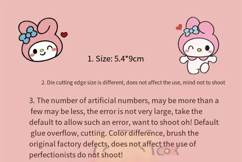 Kawaii Hello Kitty Sealing Stickers by Lacatang Shop feature cute anime Sanrio characters with pink ears and heart accents on a light pink background. Ideal for packaging and crafts, these stickers may have minor die cutting errors or color variations but delight fans with their adorable charm.