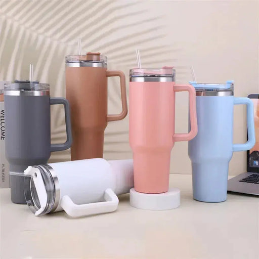 40oz Stainless Steel Insulated Water Bottle With Handle Drinking Cups Keeps Cold Tumbler With Lid Straw Mug for Summer Outdoor 40oz Stainless Steel Insulated Water Bottle With Handle Drinking Cups   Lacatang Shop Lacatang Shop 