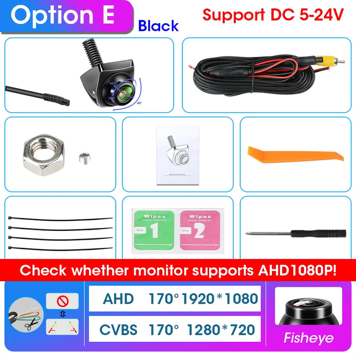 Develuck HD 1080P 170° Fisheye Night Vision Car Rear View Camera - Waterproof AHD CVBS Universal Reverse Lens Develuck HD 1080P 170° Fisheye Night Vision Car Rear View Camera -   Lacatang Shop Lacatang Shop 