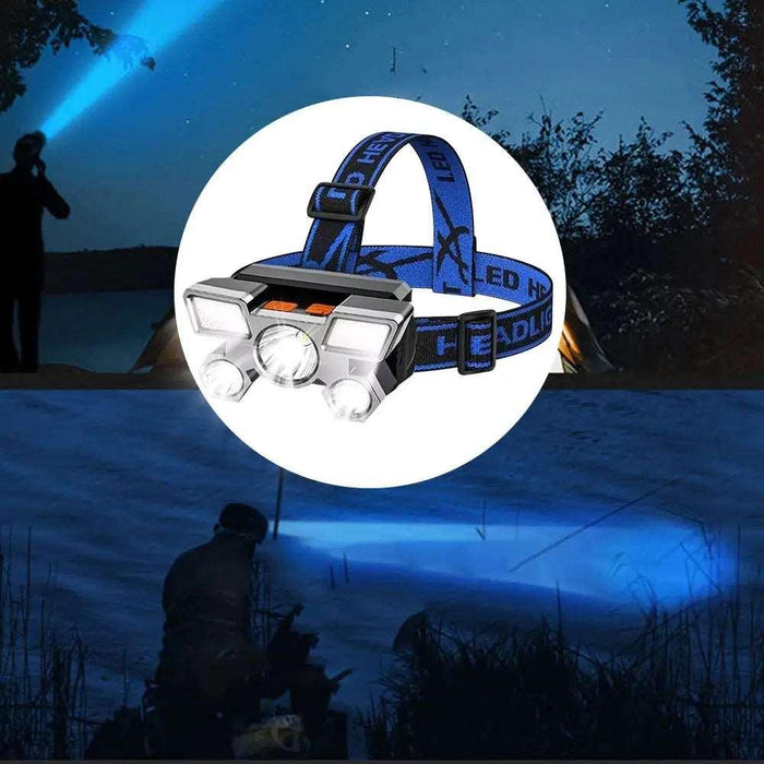 1pcs Rechargeable Headlamp, Portable 5LED Headlight Torch, Portable - Lacatang Shop