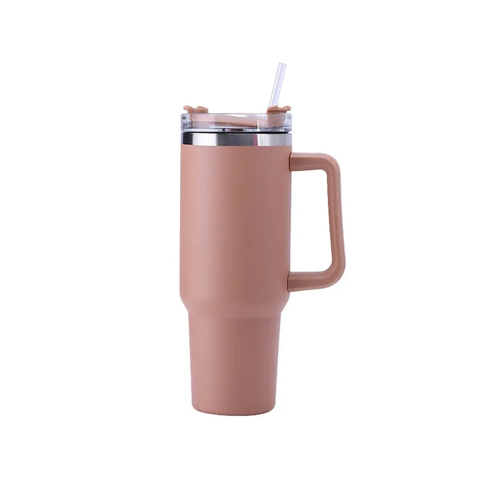 40oz Stainless Steel Insulated Hot Travel Mugs Water Bottle Thermal Vacuum Coffee Car Cup Cold Flask with Handle Straw