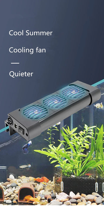 Aquarium Cooling Fan System for Fish Tanks - Adjustable Temperature Control with 2/3/4/5 Fan Options for Marine and Pond Use