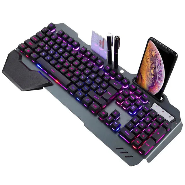 2024 618 teclado PRO Gaming Keyboard RGB LED Backlight Plug And Play White/Black Keyboard Ergonomic Design Waterproof Keycaps 2024 618 PRO Gaming Keyboard RGB LED, Waterproof, Ergonomic Design  Lacatang Shop Lacatang Shop 