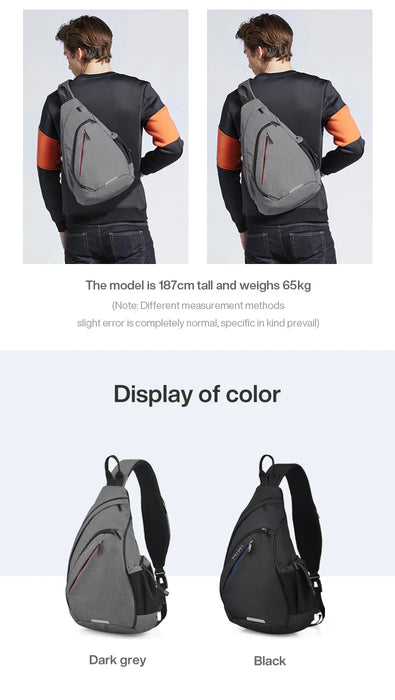 Mixi Men One Shoulder Backpack Women Sling Bag Crossbody USB Boys Cycling Sports Travel Versatile Fashion Student School