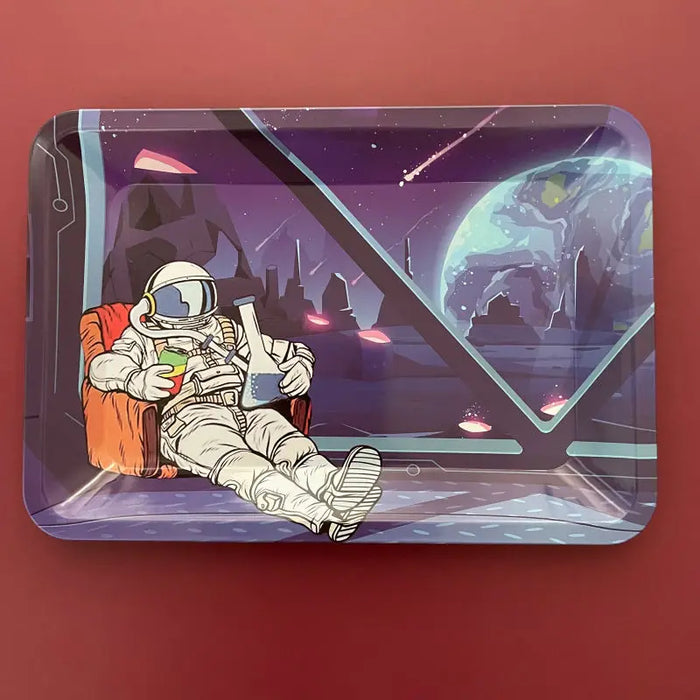 Collectible Metal Rolling Tray - 18x12.5cm