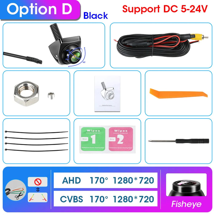 Develuck HD 1080P 170° Night Vision Waterproof Car Rear View Camera with Fisheye Golden Lens - Universal 12V Reverse System Develuck HD 1080P 170° Night Vision Waterproof Car Rear View Camera   Lacatang Shop Lacatang Shop 