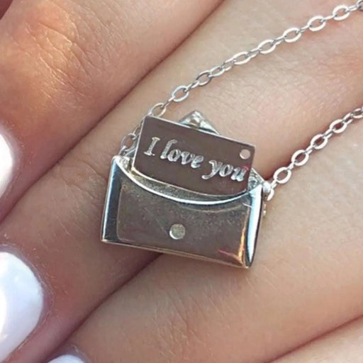 2024 New Arrival Fashion Gold Silver Color Envelope Necklace Pendant for Women Valentine's Day Gift Jewelry Wholesale X6229.