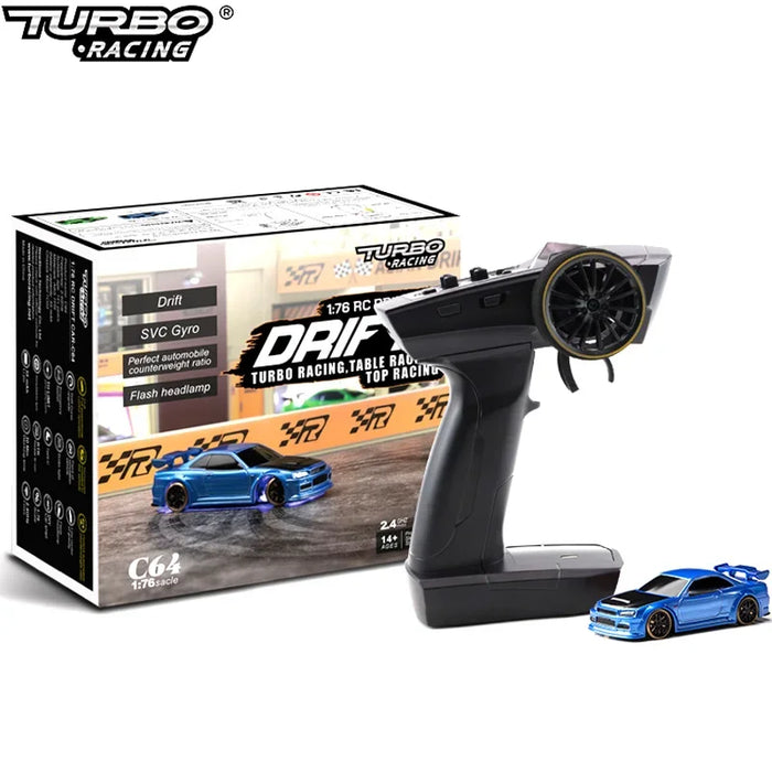 Turbo Racing 1:76 C64 C73 C72 C71 C74 Drift RC Car With Gyro Radio Full Proportional Remote Control Toys RTR Kit