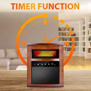 Infrared Heater,1500W Electric Space Heater with Remote, 3 Modes, 12H Timer, Overheat & Tip-Over Protection, Chil Lock, Quiet