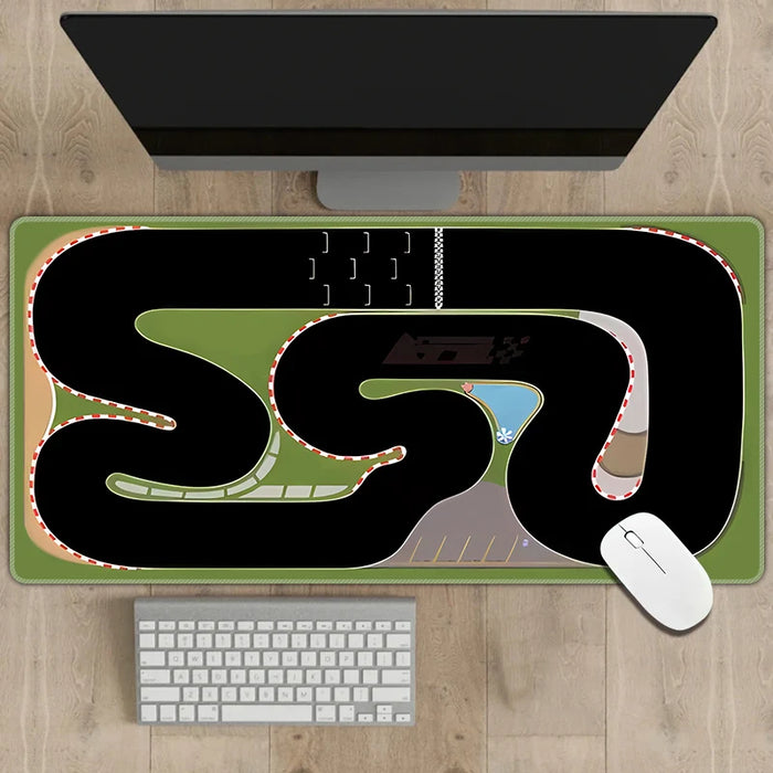 Multipurpose Non-Slip Rubber Mouse Pad 300x700mm - Traffic Simulation Design, 2mm Thick Desk Mat