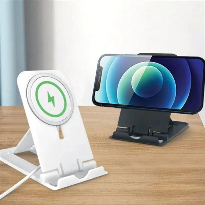 UKGO Folding Stand Holder Cradle for MagSafe Wireless Charger Holder for iPhone15 11 14 Pro Max Portable Desk Mobile Phone Stand MagSafe Wireless Charger Holder - UKGO Folding Stand  Lacatang Shop Lacatang Shop 