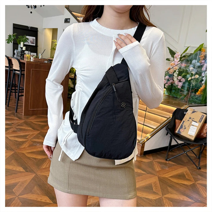 Nylon Zipper 2024 Hot Selling Women's Waist Packs Solid Color Versatile Casual Chest Bag Soft Simple Popular Crossbody Bag