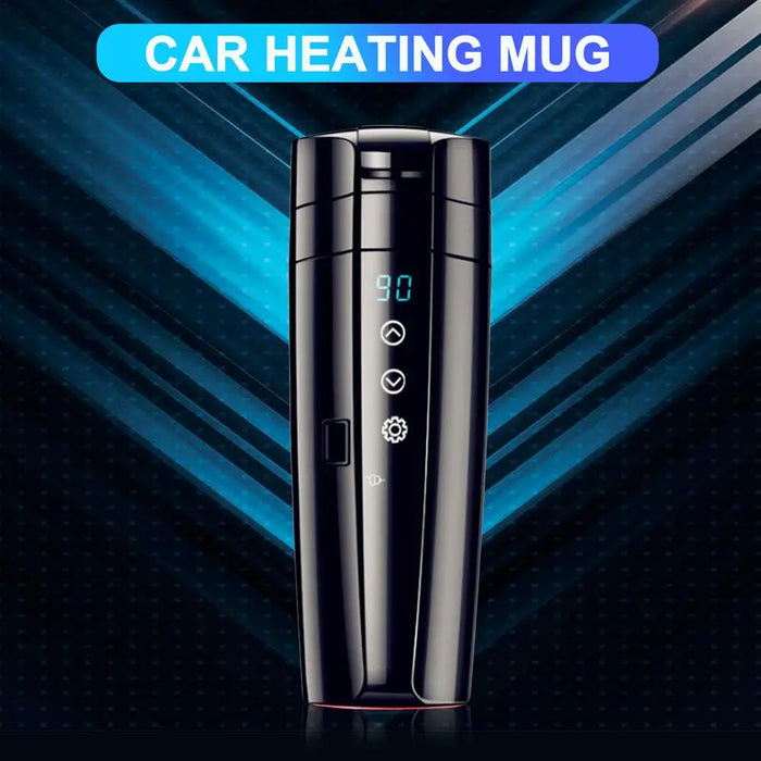 400ml Portable Car Heating Cup 12V 24V Electric Heat Water Cup LCD Display Kettle Coffee Tea Milk 304 Stainless Steel 400ml Portable Car Heating Cup - 12V/24V Electric Kettle, LCD Display  Lacatang Shop Lacatang Shop 