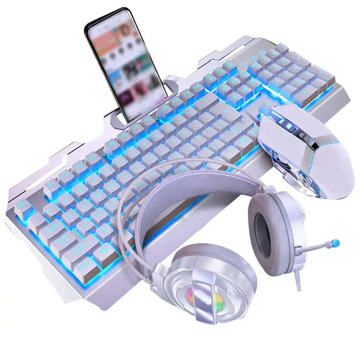 Backlit Wired Keyboard and Mouse Game Keyboard Mouse Earphone Set Of Real Mechanical Key Mouse Set 

Game in Style with Backlit Keyboard & Mouse Set: Mechanical Keys & Earphones Included!  Lacatang Shop Lacatang Shop 