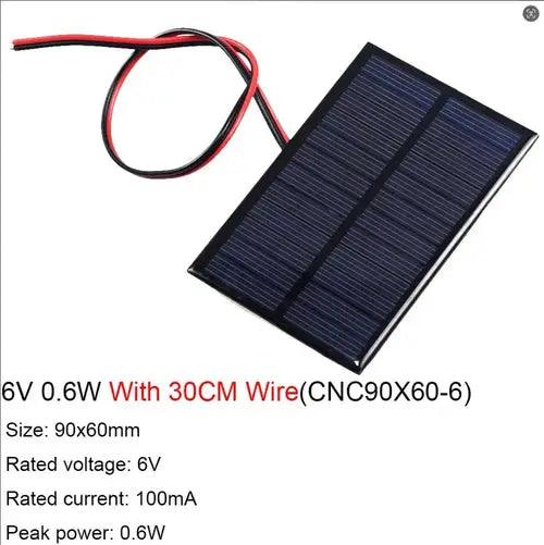 6V Solar Panel With 30 100 200CM Wire Mini Solar System DIY For 6V Solar Panel with Wire for DIY Projects Other AliExpress Lacatang Shop 