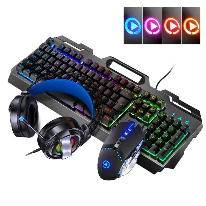 Backlit Wired Keyboard and Mouse Game Keyboard Mouse Earphone Set Of Real Mechanical Key Mouse Set 

Game in Style with Backlit Keyboard & Mouse Set: Mechanical Keys & Earphones Included!  Lacatang Shop Lacatang Shop 