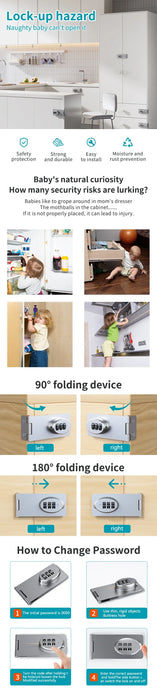 Child Safety Refrigerator and Cabinet Lock - Metal Double Opening Drawer Protection Lock Child Safety Refrigerator and Cabinet Lock - Metal Double Opening   Lacatang Shop Lacatang Shop 