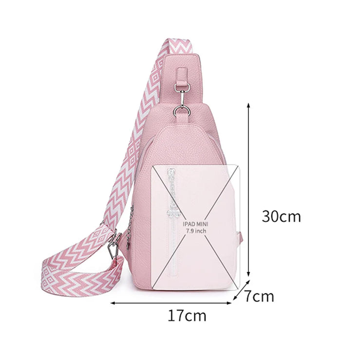 Women's Chest Bags Pure ColorPU leather Female Crossbody Bags Fashion Sports Shoulder Bag Casual Female Sling Waist Chest Pack