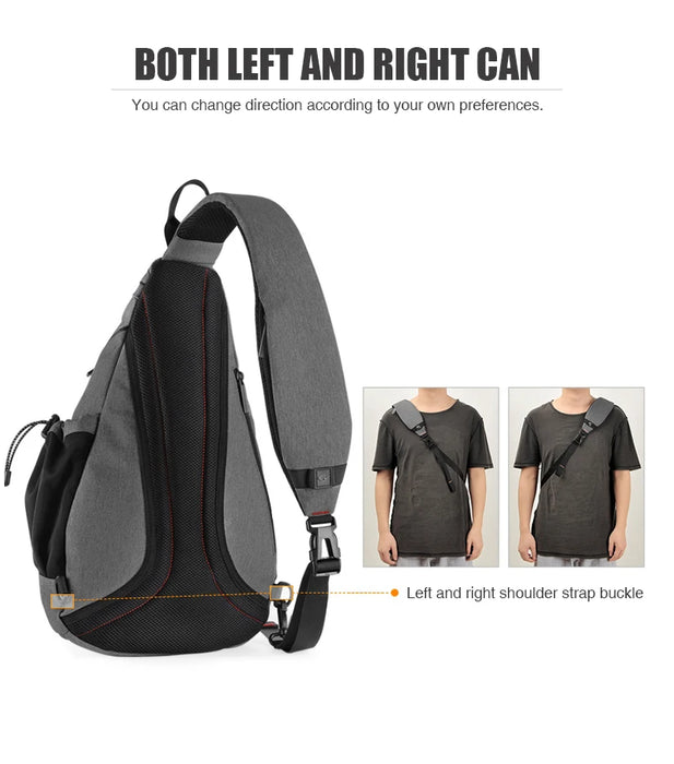 Mixi Men One Shoulder Backpack Women Sling Bag Crossbody USB Boys Cycling Sports Travel Versatile Fashion Bag Student School Mixi One Shoulder Sling Backpack: Crossbody, USB, Versatile Travel Bag  Lacatang Shop Lacatang Shop 