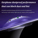 The product image showcases the 1-2Pc 8K High End Tempered Glass for iPhone 14, 13, 12, and 11 Pro Max XS Max by AliExpress. Featured is an earphone jack with a dustproof mesh that prevents the intrusion of dust particles and lint. The accompanying text from our company description emphasizes the precision machining of the mesh, ensuring clear call quality while preserving headphone volume levels. The background is adorned with a purple gradient.