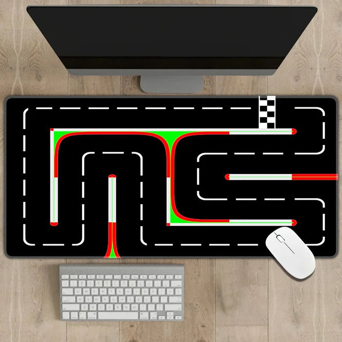 300x600mm Non-Slip Rubber Mouse Pad with RC Racing Track Design - Multipurpose Desk Mat, 2mm Thickness 300x600mm Non-Slip Rubber Mouse Pad with RC Racing Track Design -   Lacatang Shop Lacatang Shop 