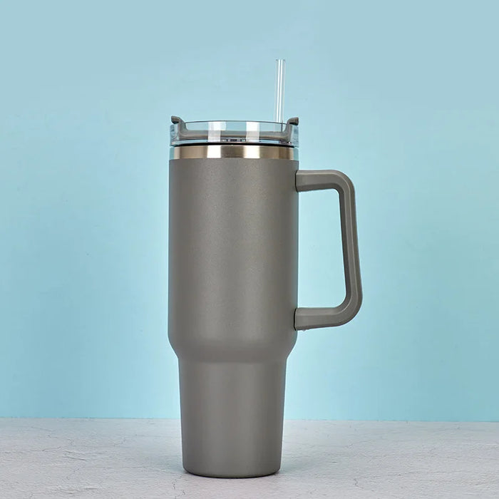 40oz Stainless Steel Insulated Hot Travel Mugs Water Bottle Thermal Vacuum Coffee Car Cup Cold Flask with Handle Straw