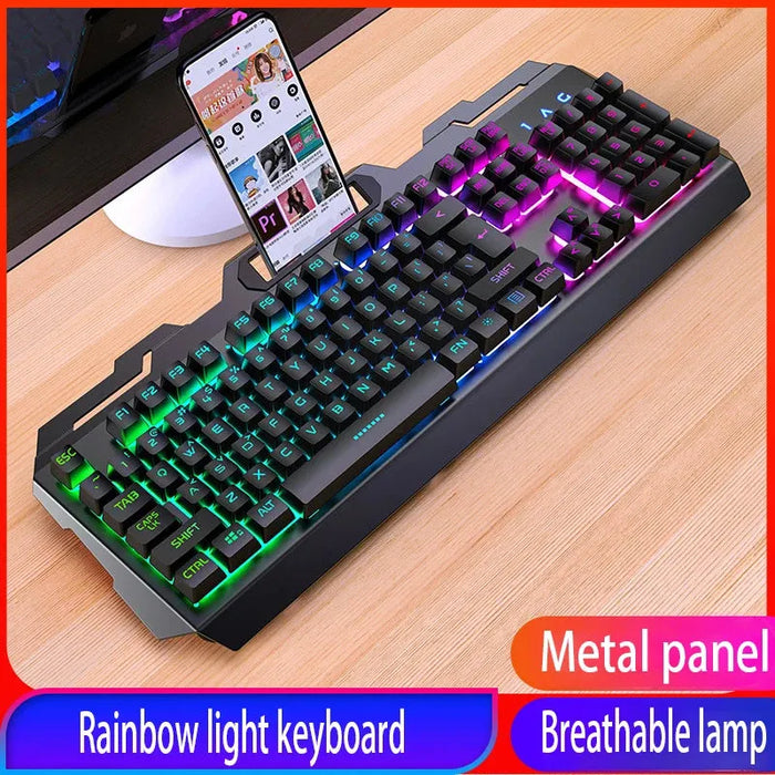 GX2 Wired Combination 104 Keys Mechanical Feel Keyboard and Mouse Replaceable Waterproof RGB Backlight Keyboard And Mouse Cover, Reference

Upgrade your setup with GX2 Wired Mechanical Keyboard and Mouse Set - Waterproof RGB, Replaceable Covers | Reference   Lacatang Shop Lacatang Shop 