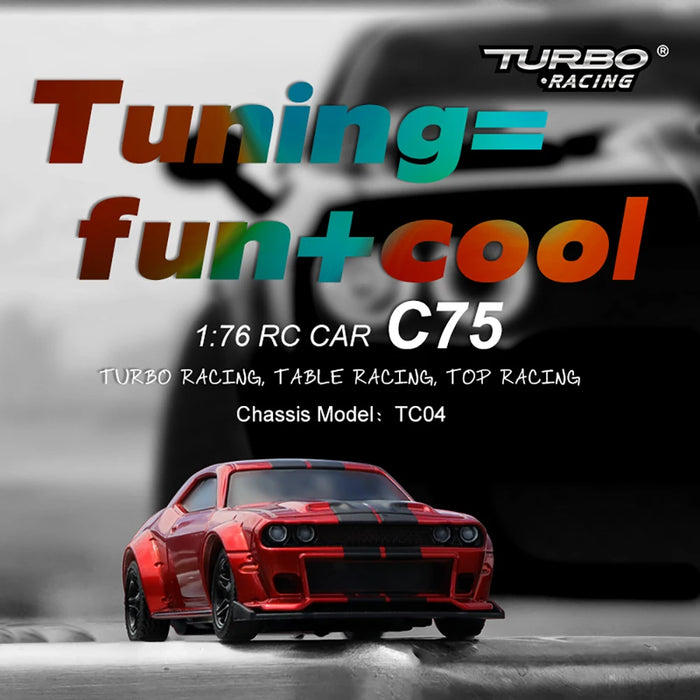 Turbo Racing 1:76 C71 C72 C73 C74 C75 RTR Flat Running Toys on Road RC Car Proportional Remote Control Toys for Adults