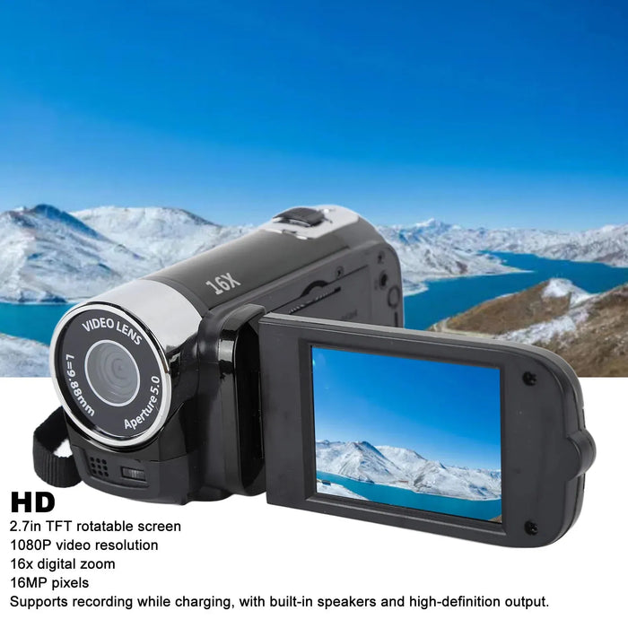 4K 48MP DV Camera 2.7in TFT Rotatable Screen 16x Digital Zoom Video Camera with USB Cable