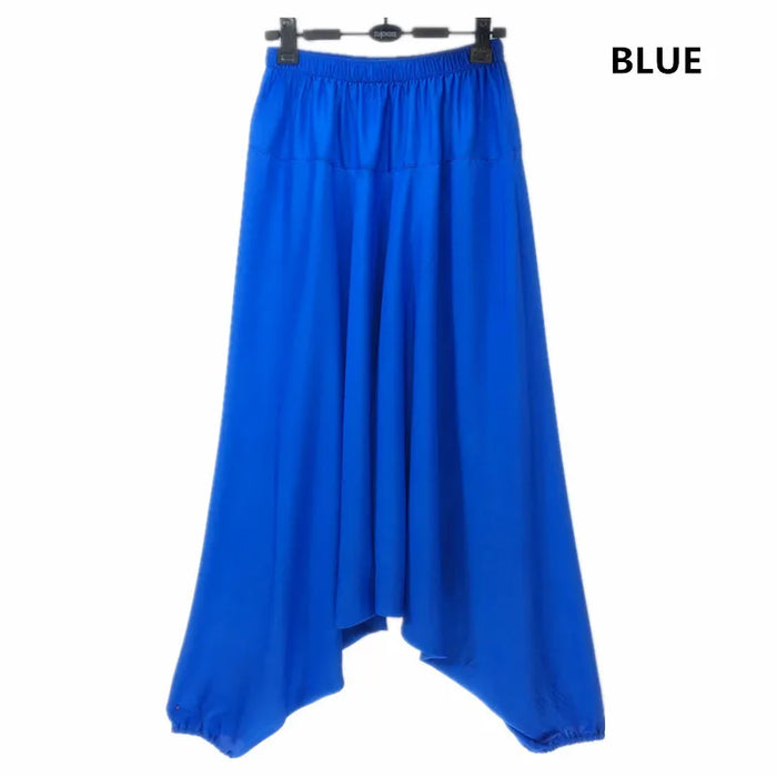 2024 Spring Women Casual Loose Harem Pants Solid Elastic Waist Summer Wide Leg Pants Plus size Cotton linen Trousers 4XL 5XL