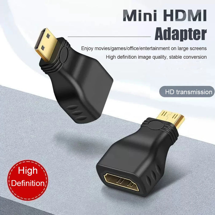 QGeeM Mini HDMI Male to HDMI A Female Adapter - High-Speed Converter for 4K, 2K, and 1080P - Ideal for Mini PCs, HDTVs, and HD Cameras QGeeM Mini HDMI Male to HDMI A Female Adapter - High-Speed Converter   Lacatang Shop Lacatang Shop 