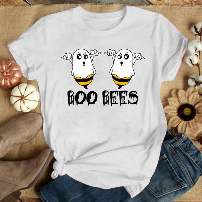 Funny "Boo Bees" Graphic Tee - Casual Summer Short Sleeve Shirt for Women Funny "Boo Bees" Graphic Tee - Casual Summer Short Sleeve Shirt for   Lacatang Shop Lacatang Shop 