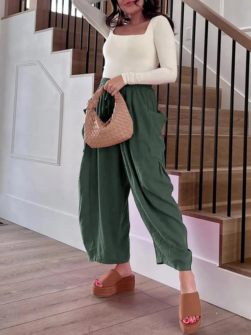 Autumn and Winter Women's 9 Branch Warehouse Harlan Pants Casual Loose.