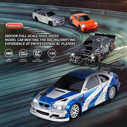 1/43 RC Car Mini Racing Cars 2.4G Radio Control Drift Car 4WD Off-road High-Speed Motor Vehicle Model Toys for Boys Mini Gifts - Lacatang Shop