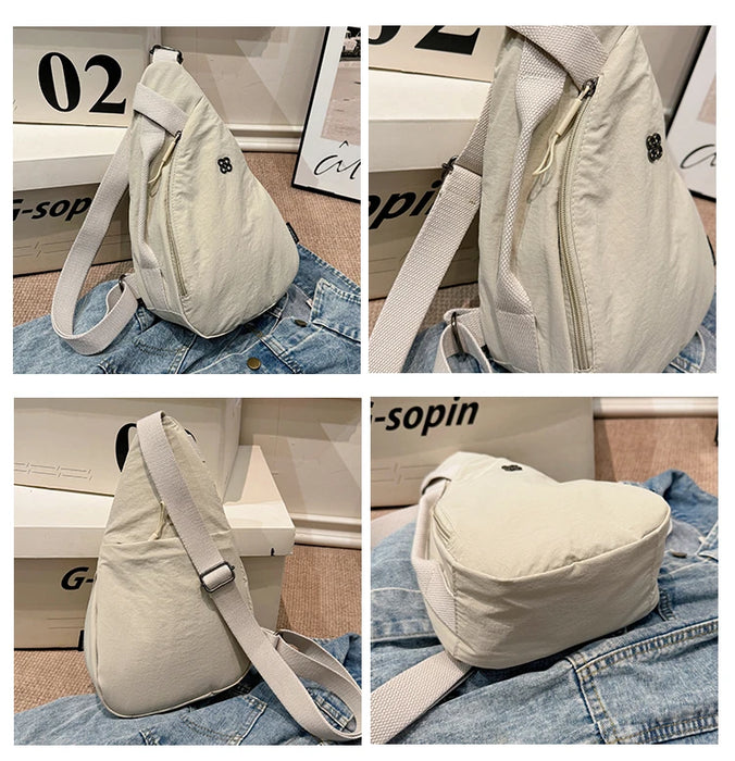 Nylon Zipper 2024 Hot Selling Women's Waist Packs Solid Color Versatile Casual Chest Bag Soft Simple Popular Crossbody Bag